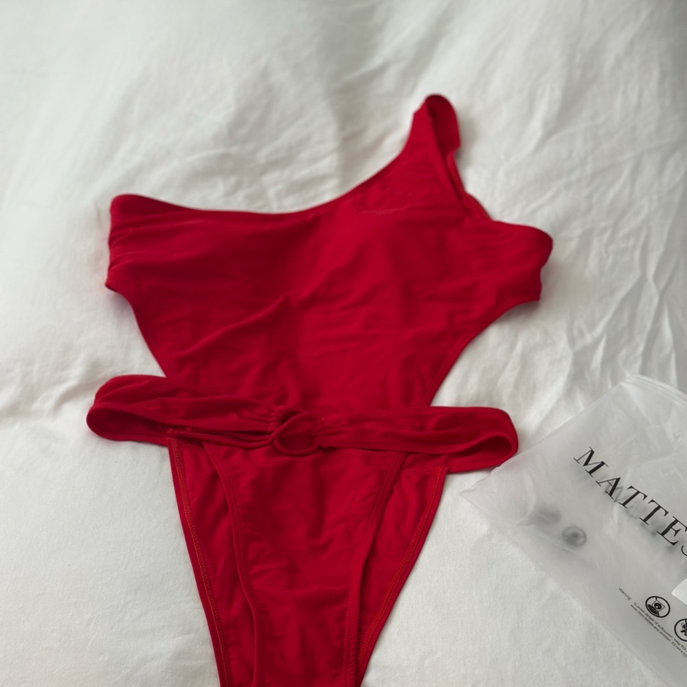 NEW Red One-Shoulder Womens One Piece